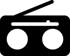 Radio With Antenna Pointing Right Sketch Style Svg Vector, Free Vectors File